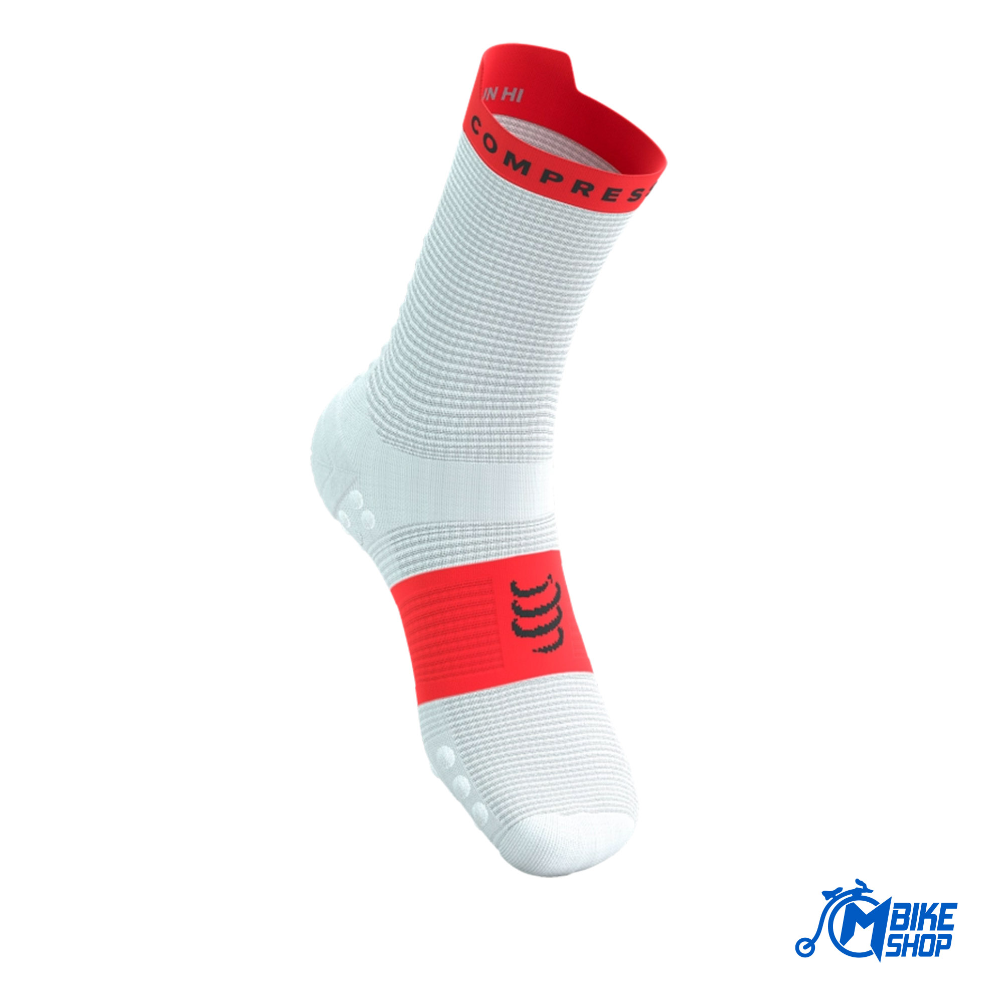 Čarape COMPRESSPORT Pro Racing V4.0 Run Hight White/Flou Red - Image 7