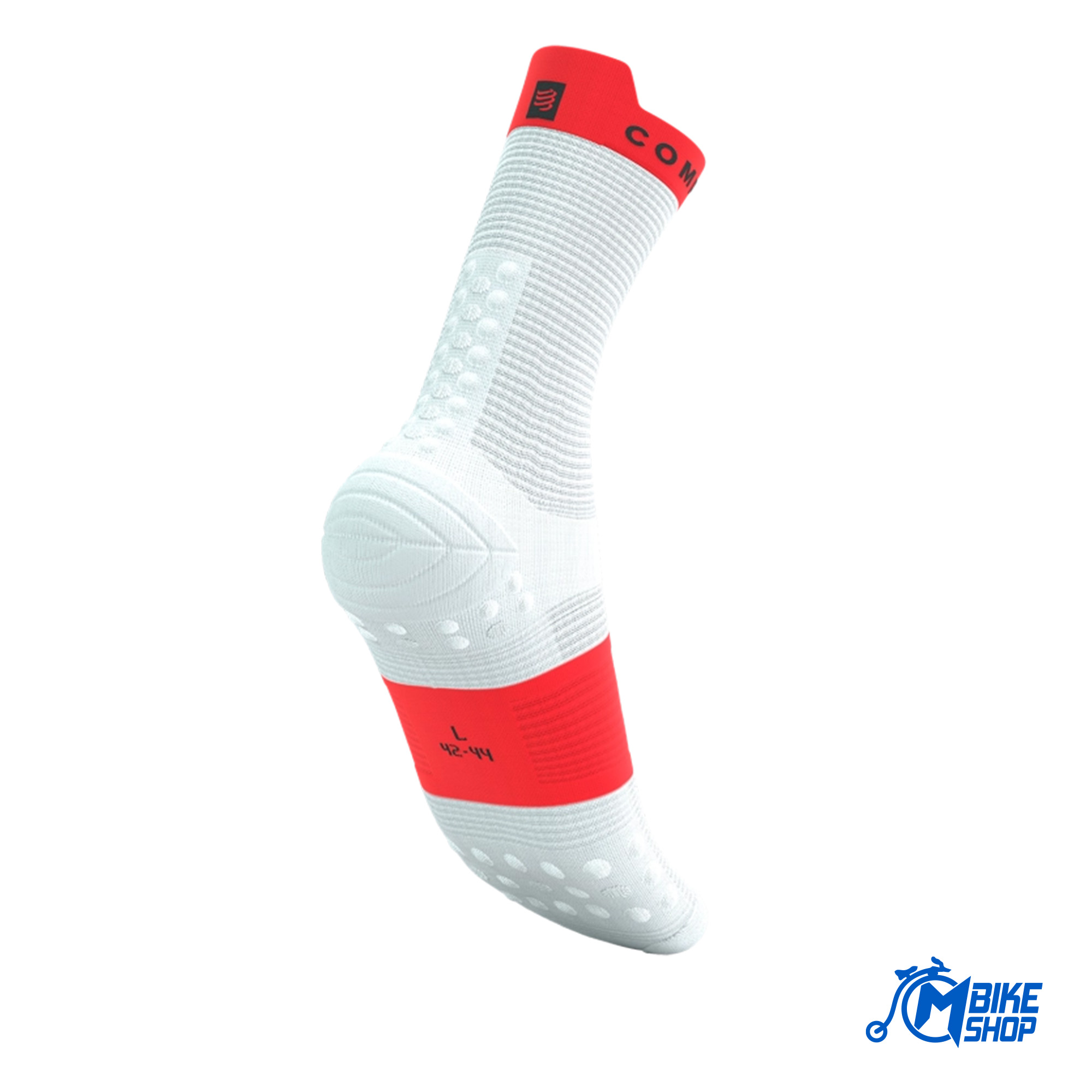 Čarape COMPRESSPORT Pro Racing V4.0 Run Hight White/Flou Red - Image 8