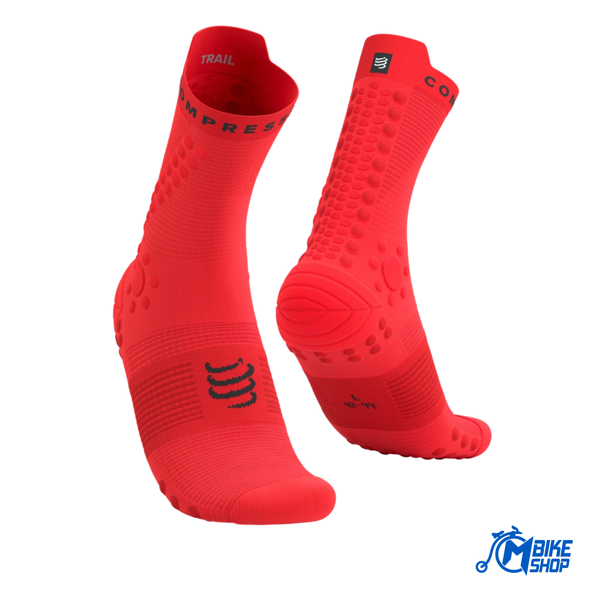Čarape COMPRESSPORT Pro Racing V4.0 Trail Fluo Red/Black - Image 3