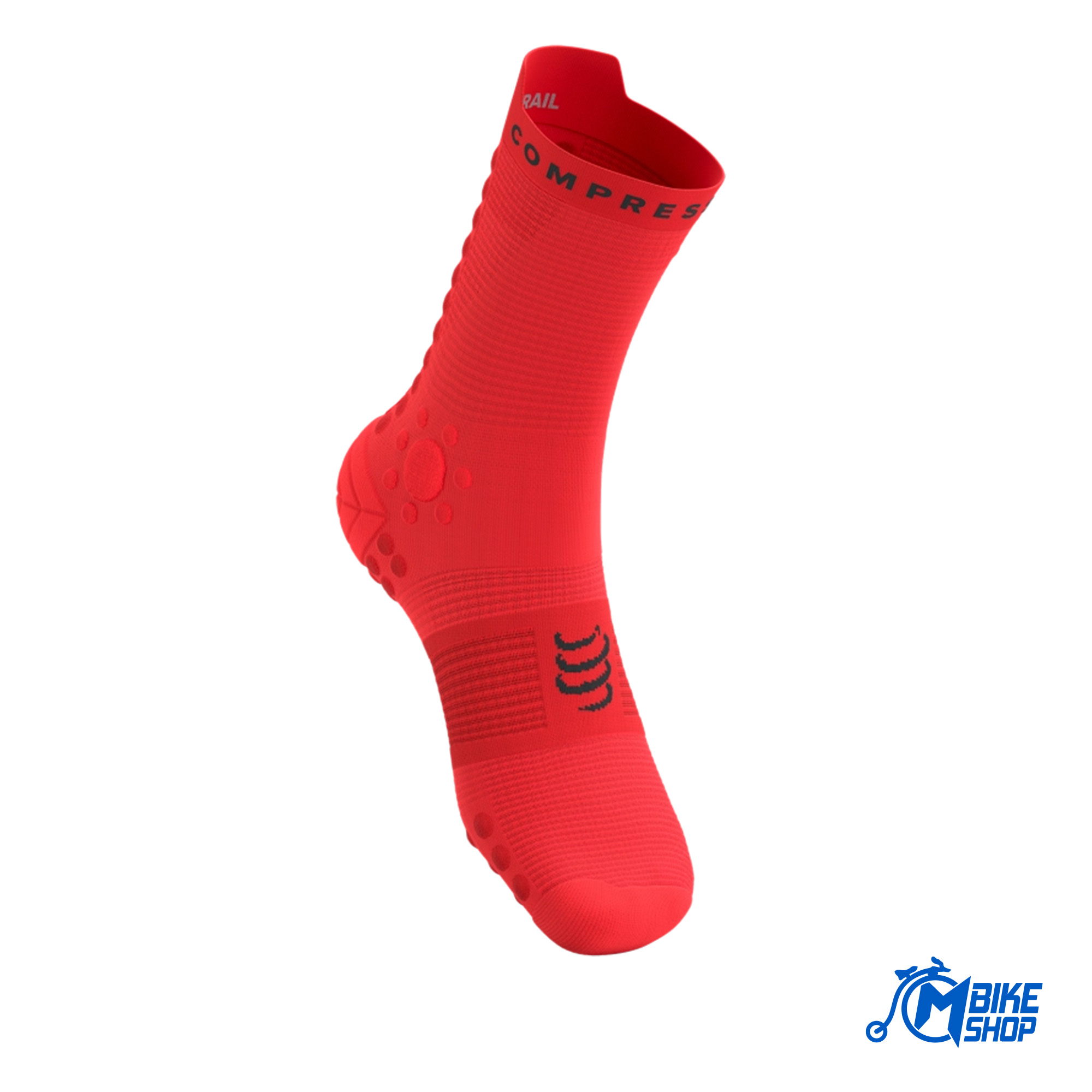 Čarape COMPRESSPORT Pro Racing V4.0 Trail Fluo Red/Black - Image 4