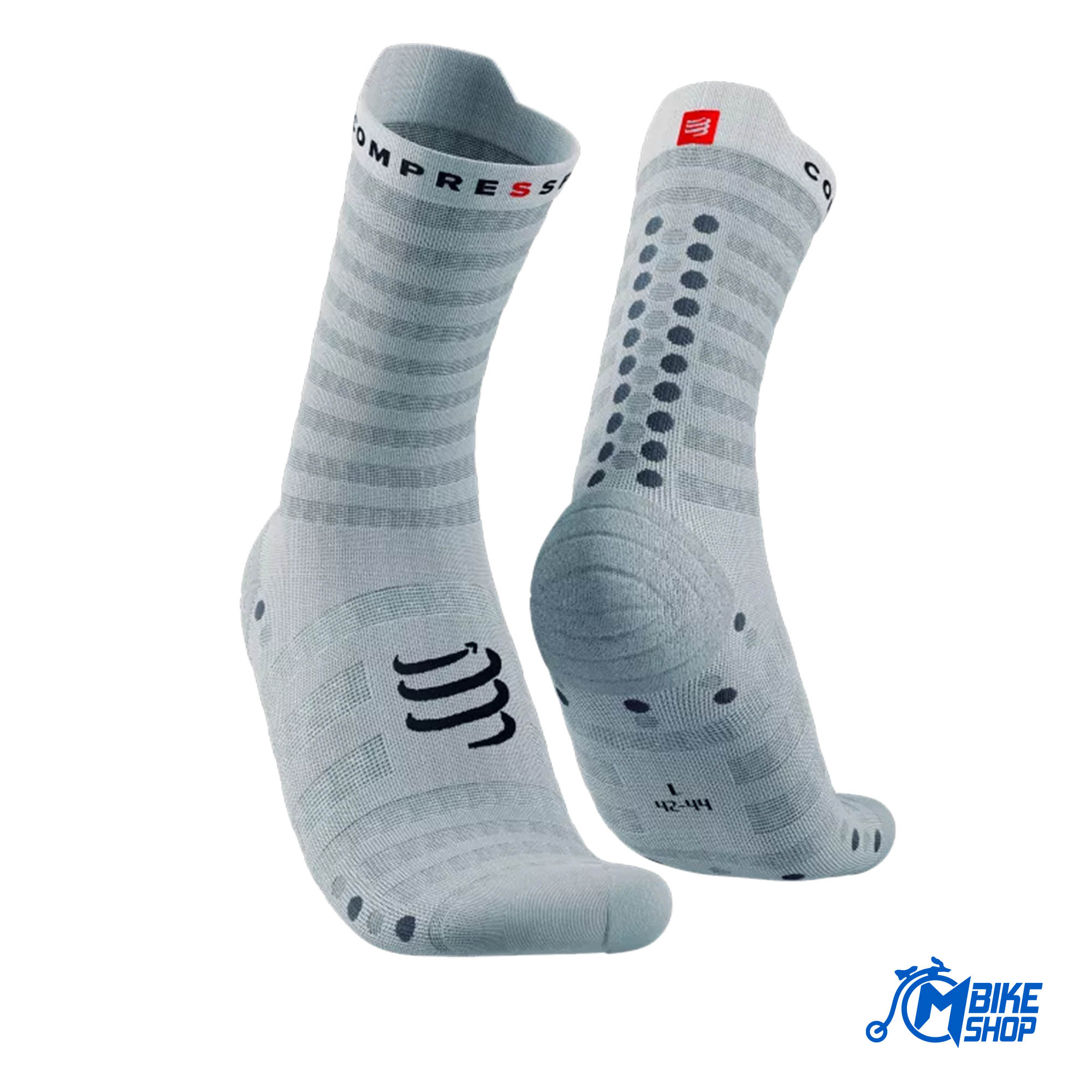 Čarape COMPRESSPORT Pro Racing V4.0 Ultralight Run High White/Alloy - Image 3