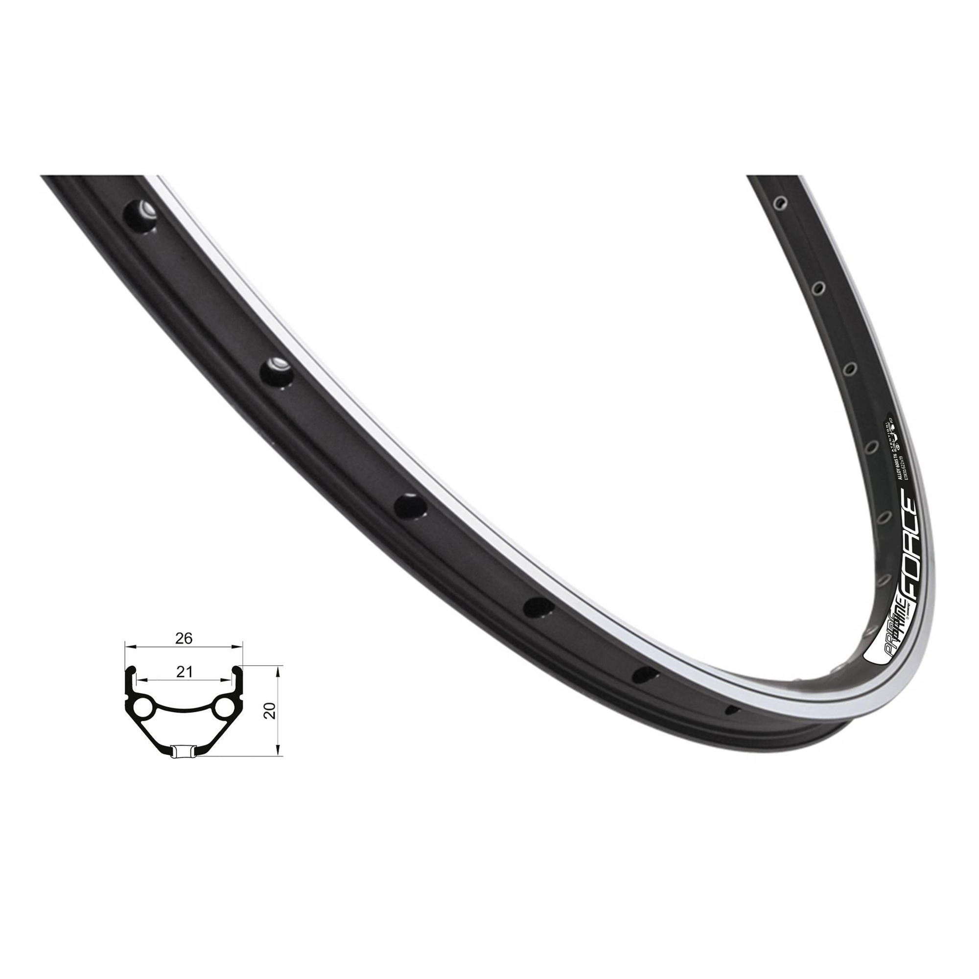 Obruč FORCE Prime 559x21 36SH Black - Image 2