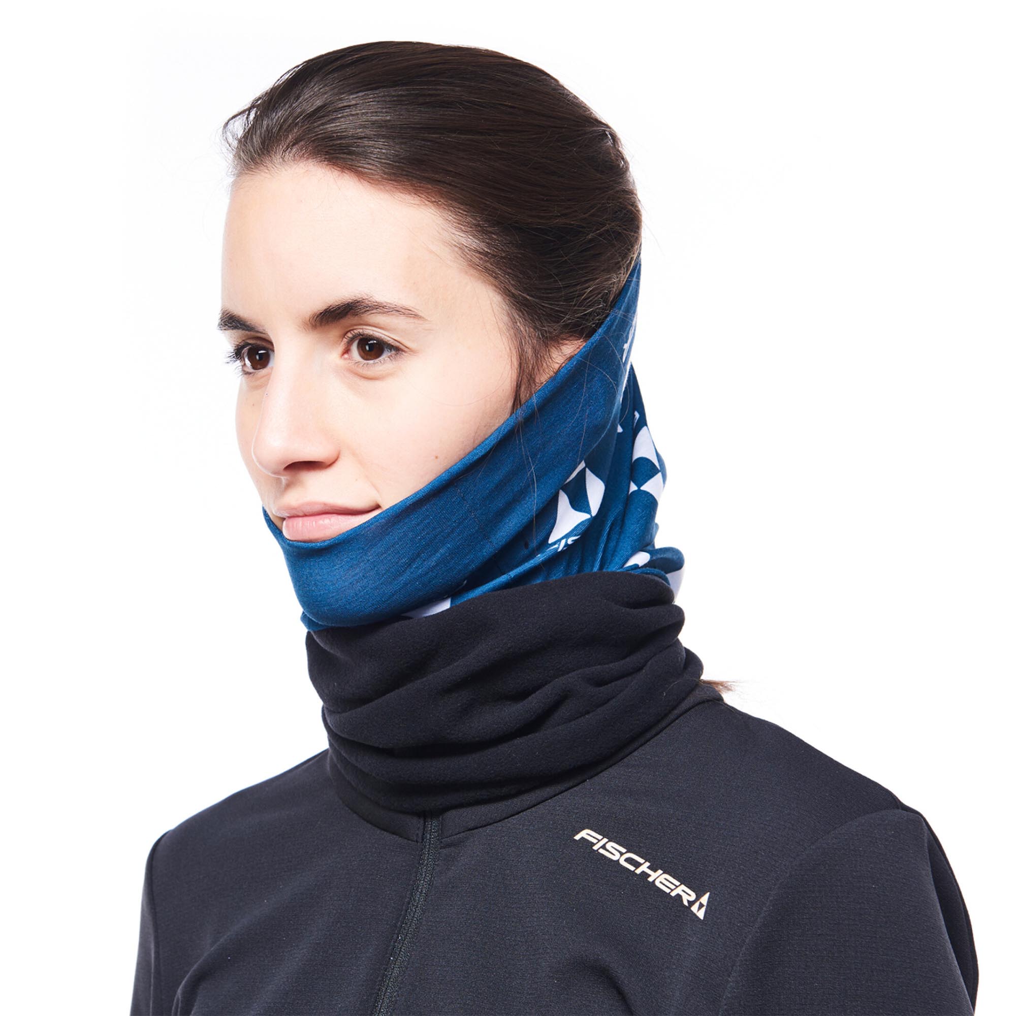 Bandana FISCHER Logo Fleece Dark Navy/White - Image 3