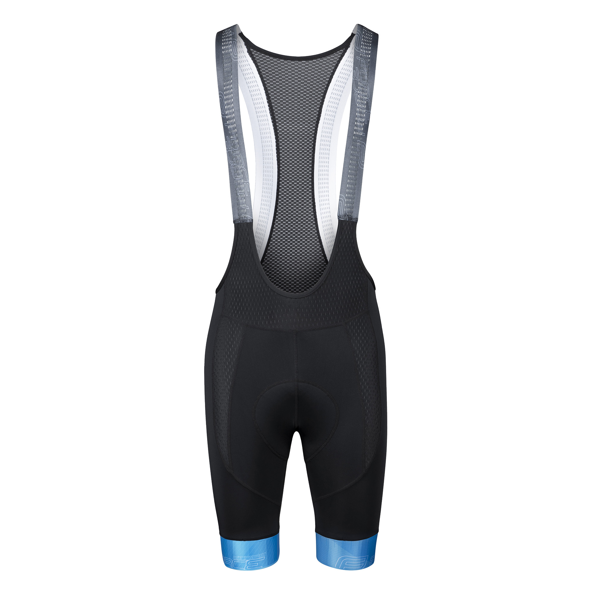 Biciklističke gaće sa tregerima FORCE Stripe sa umetkom Black/Blue - Image 6