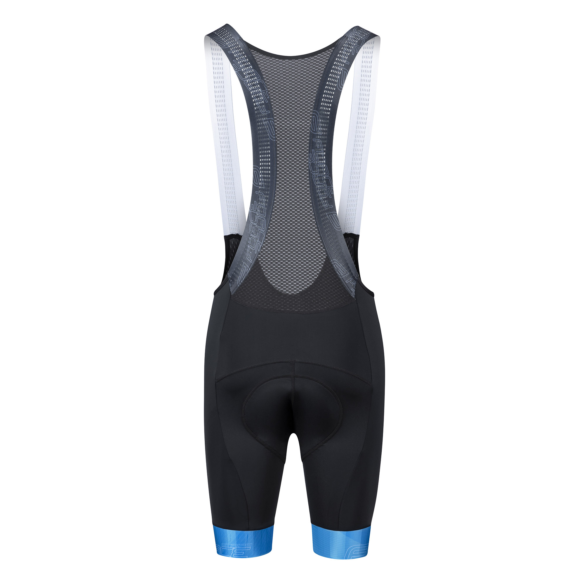 Biciklističke gaće sa tregerima FORCE Stripe sa umetkom Black/Blue - Image 7