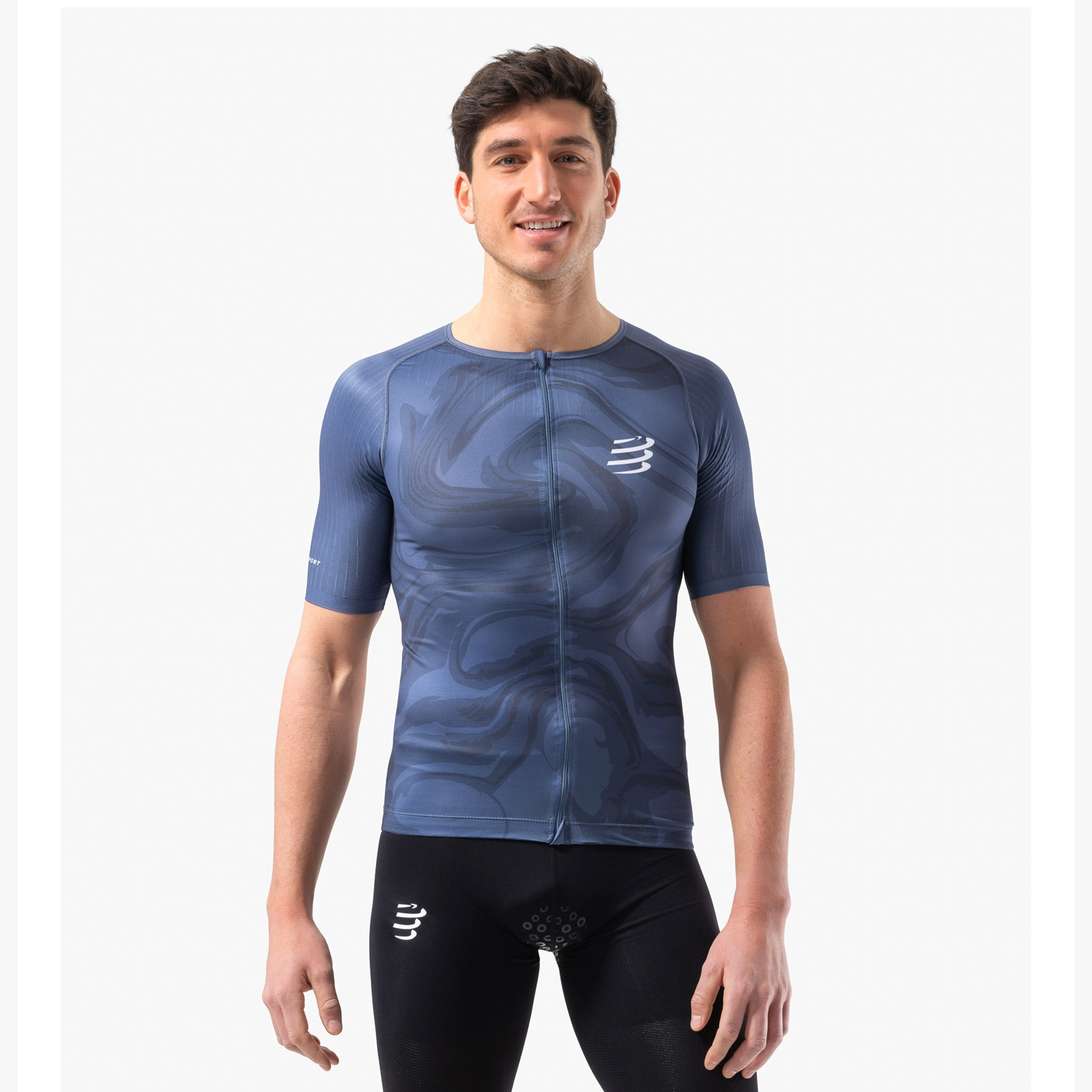 Majica COMPRESSPORT Tri Postural Aero SS Top Indigo Print - Image 3