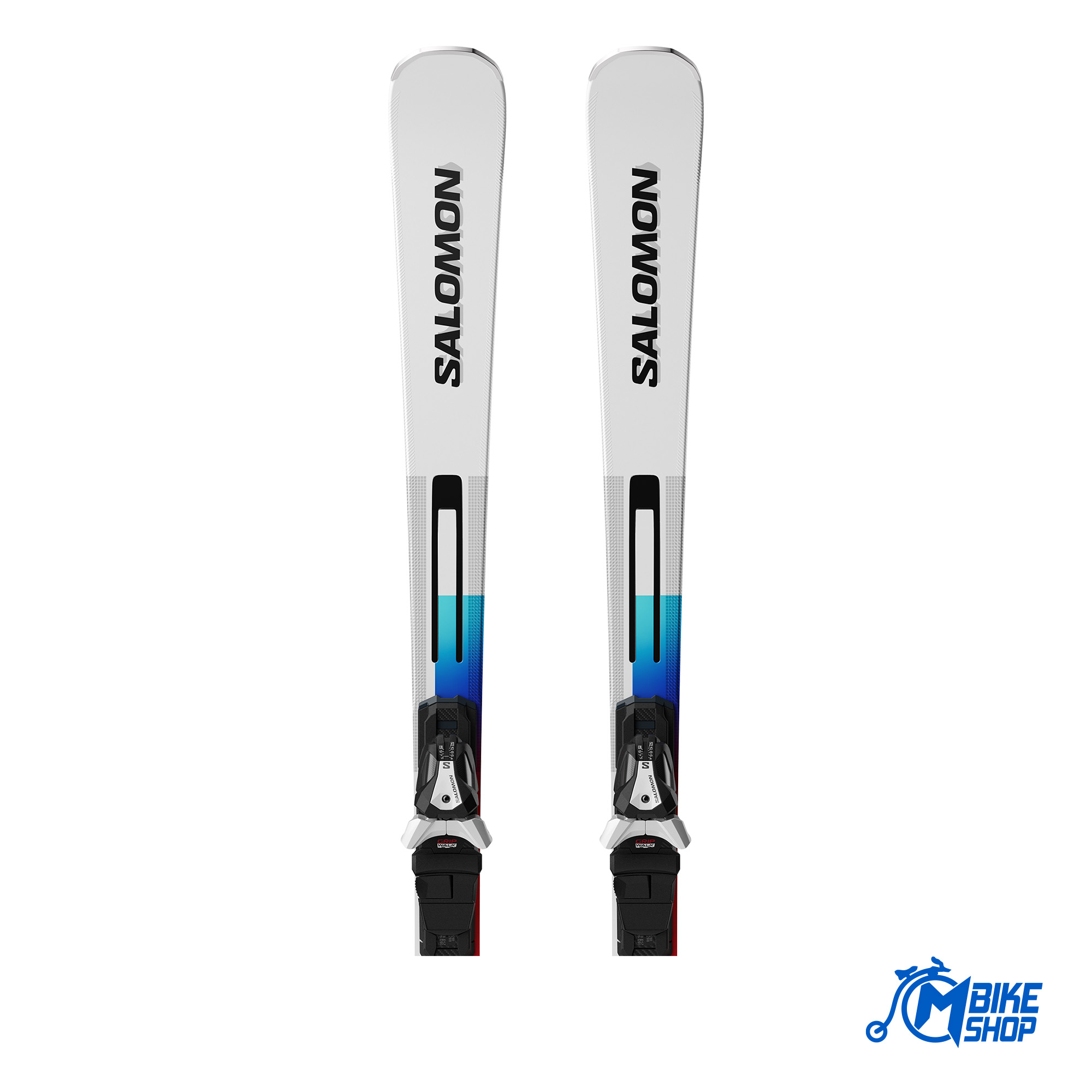 Skije SALOMON Set Addikt PRO White/Black/Pastel Neon Blue + MI12 GW F80 - Image 6