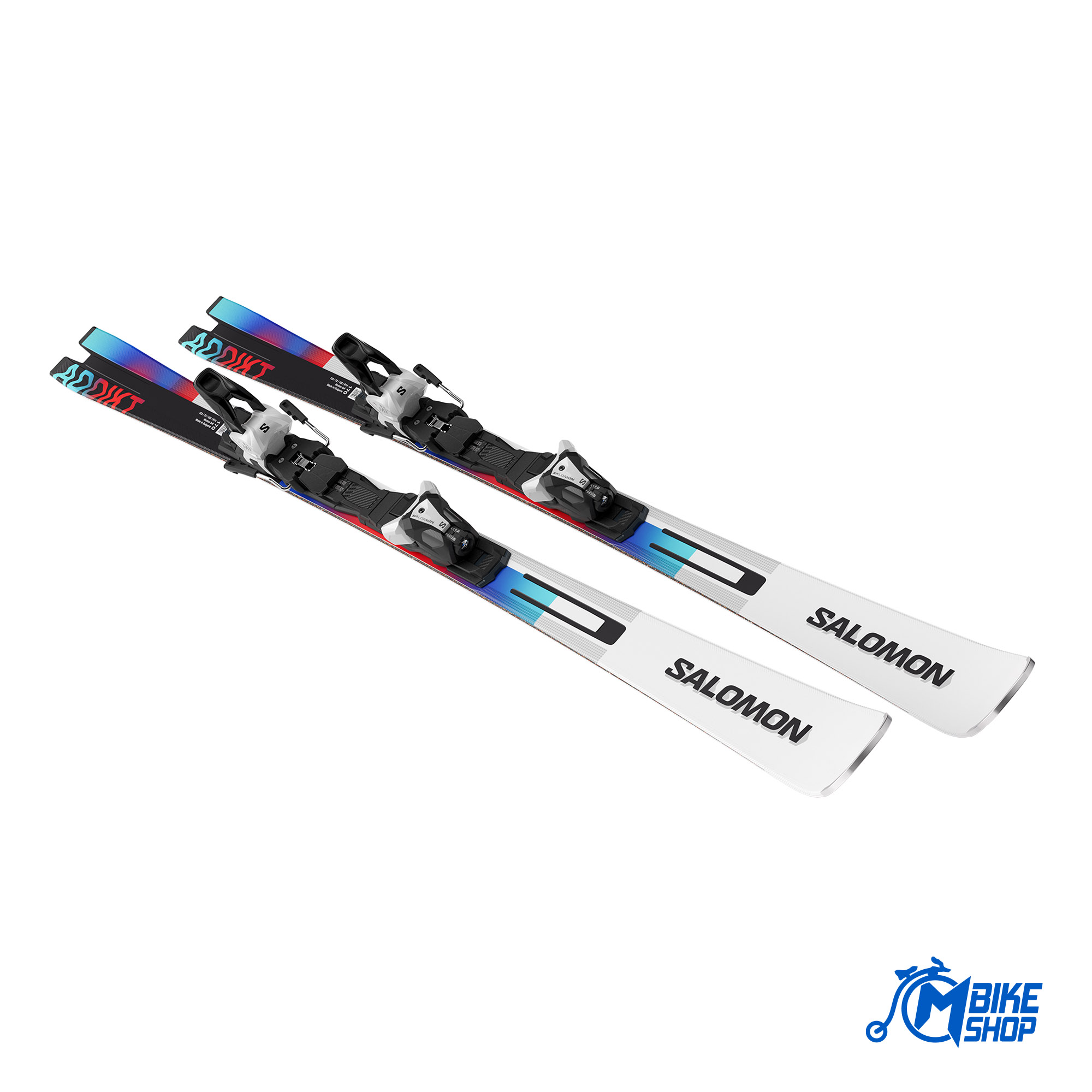 Skije SALOMON Set Addikt PRO White/Black/Pastel Neon Blue + MI12 GW F80 - Image 7