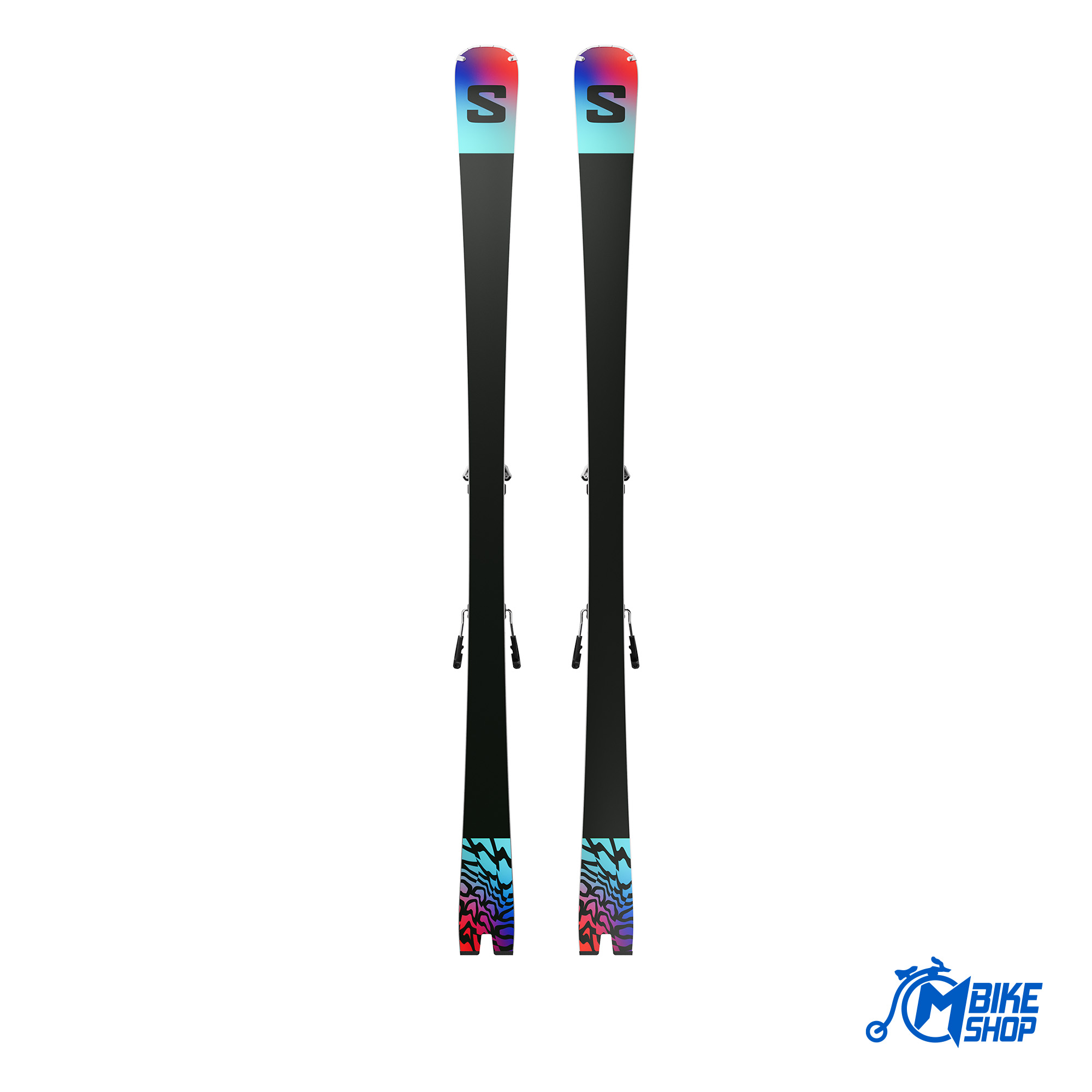 Skije SALOMON Set Addikt PRO White/Black/Pastel Neon Blue + MI12 GW F80 - Image 8