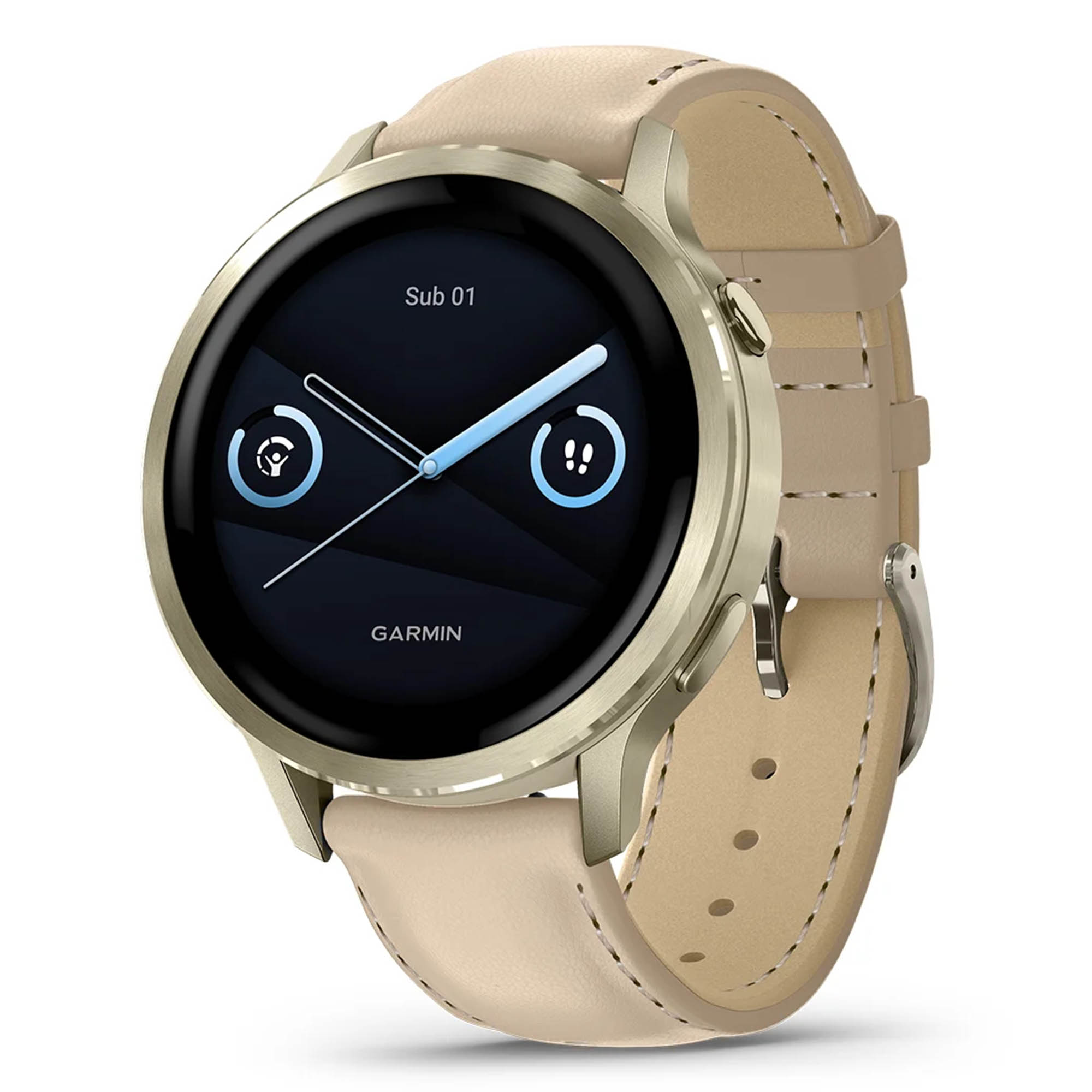 GARMIN Venu 4 41mm Beige/Lunar Gold Leather - Image 9