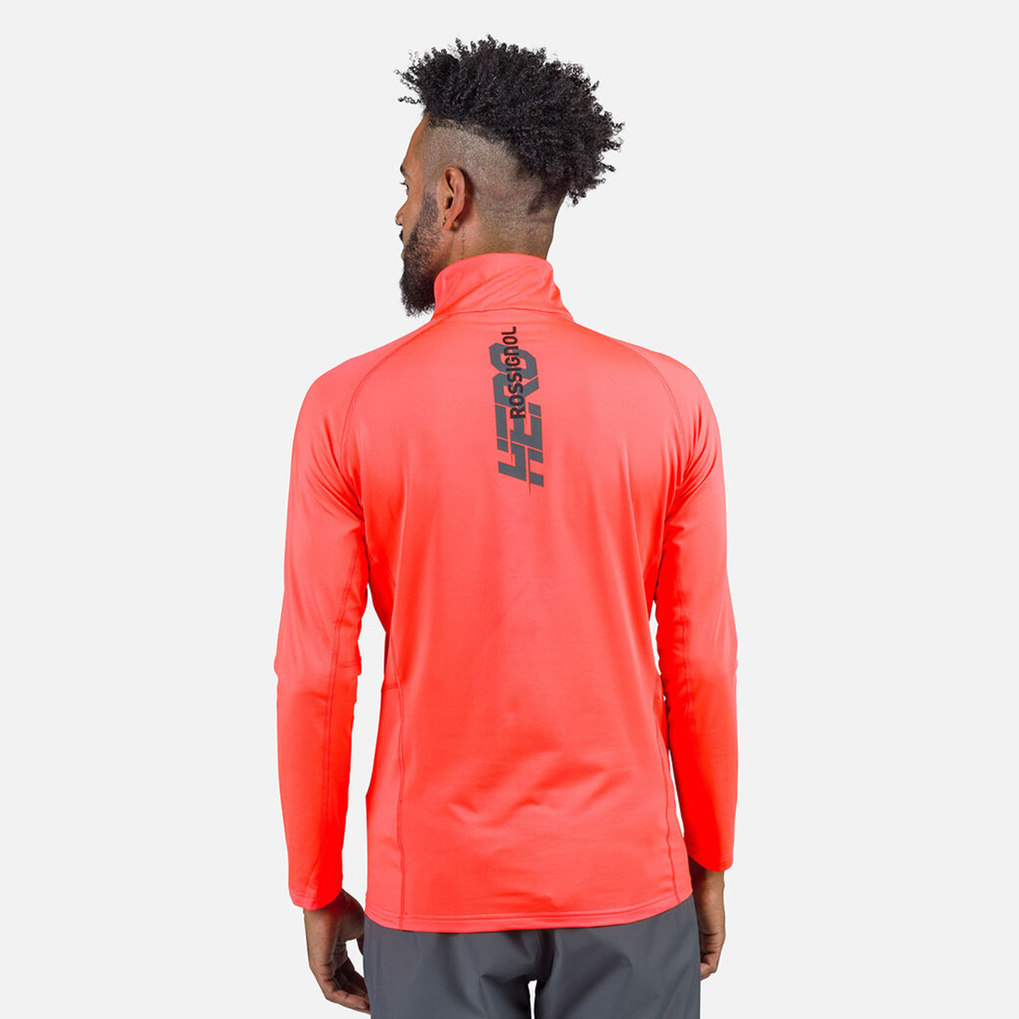 Majica ROSSIGNOL New Hero Classique Half Zip Neon Red - Image 5