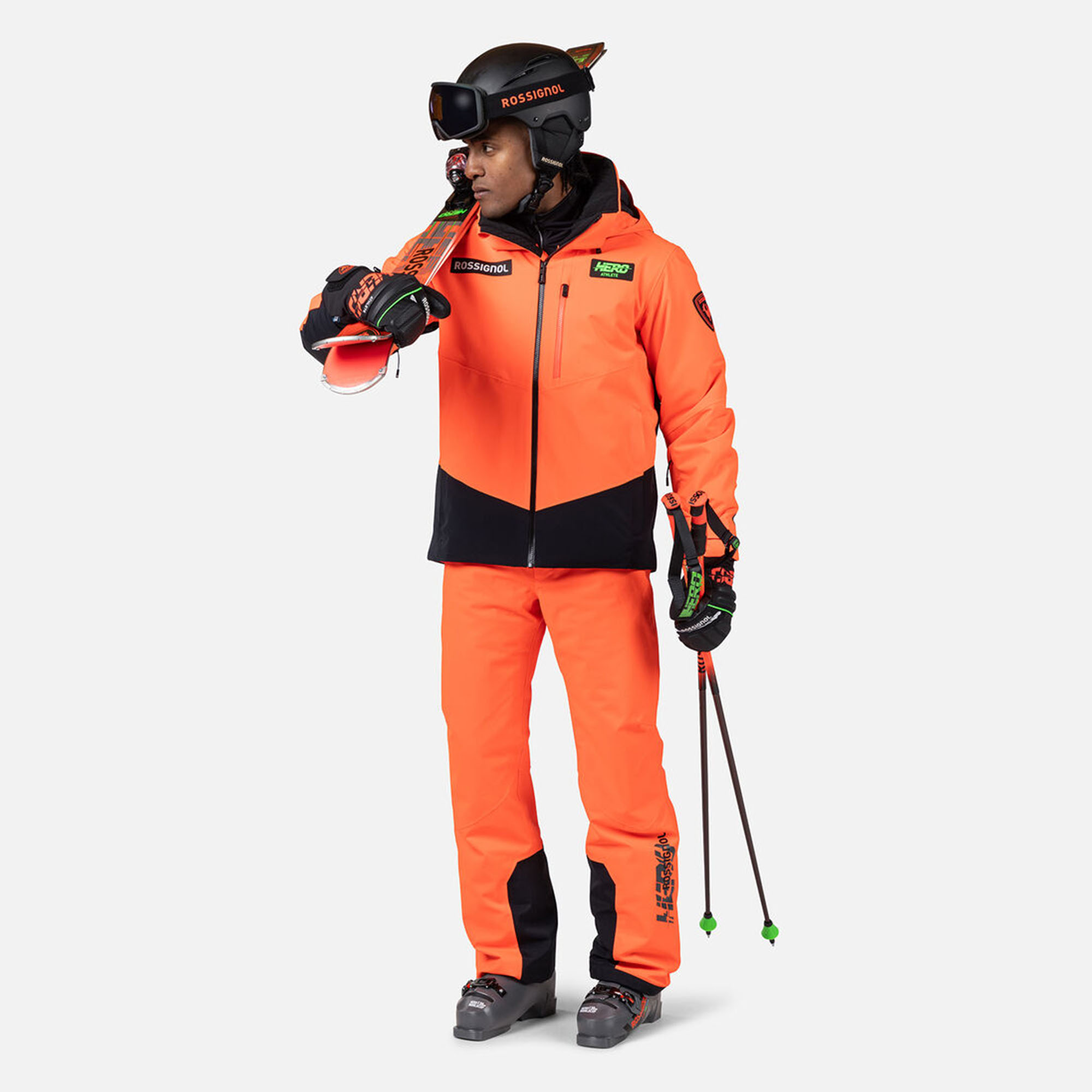 Ski hlače ROSSIGNOL Hero Blackside Insulated Neon Red - Image 8