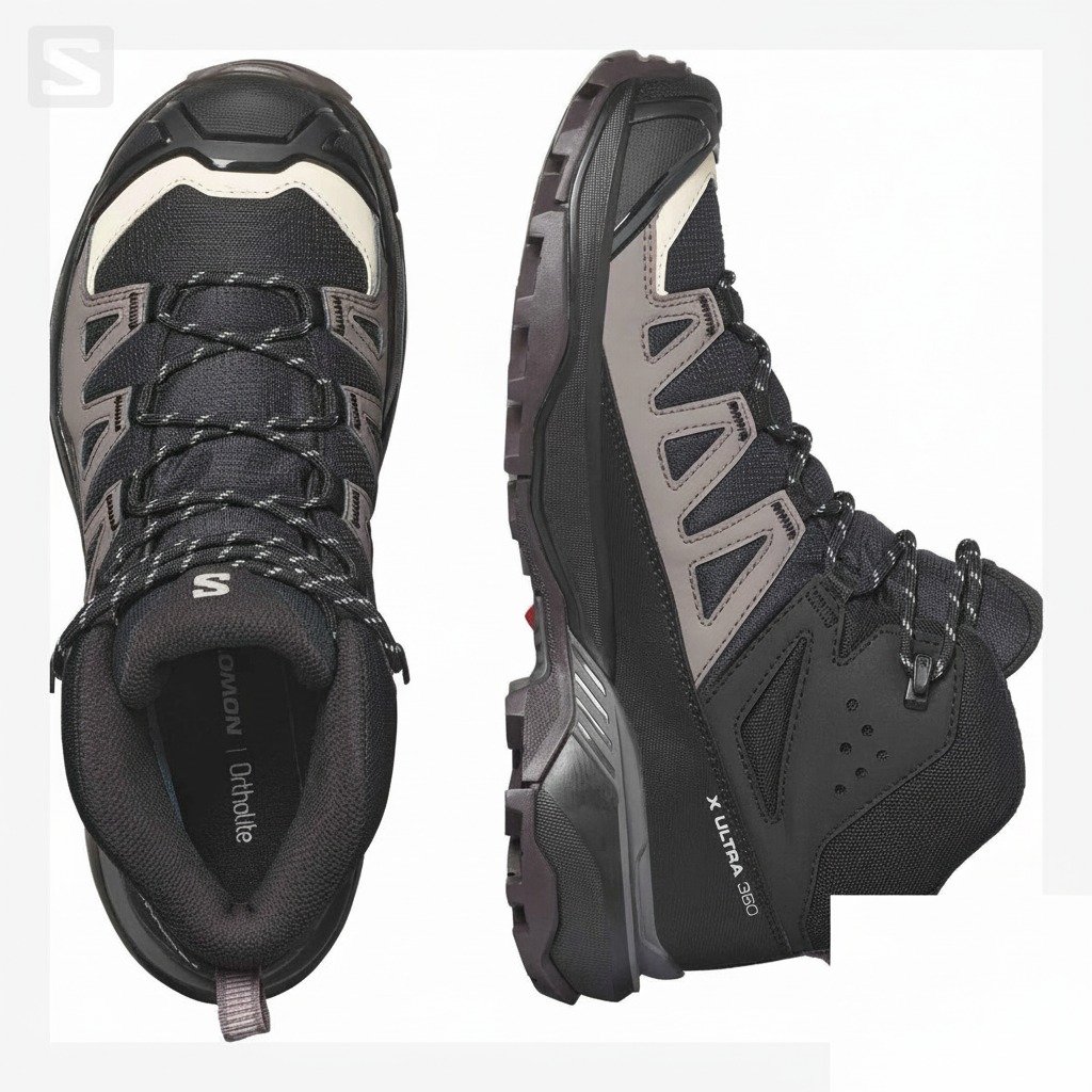 Ženske gležnjače SALOMON X Ultra 360 Mid GTX Black/Plum Kitten/Shale - Image 5