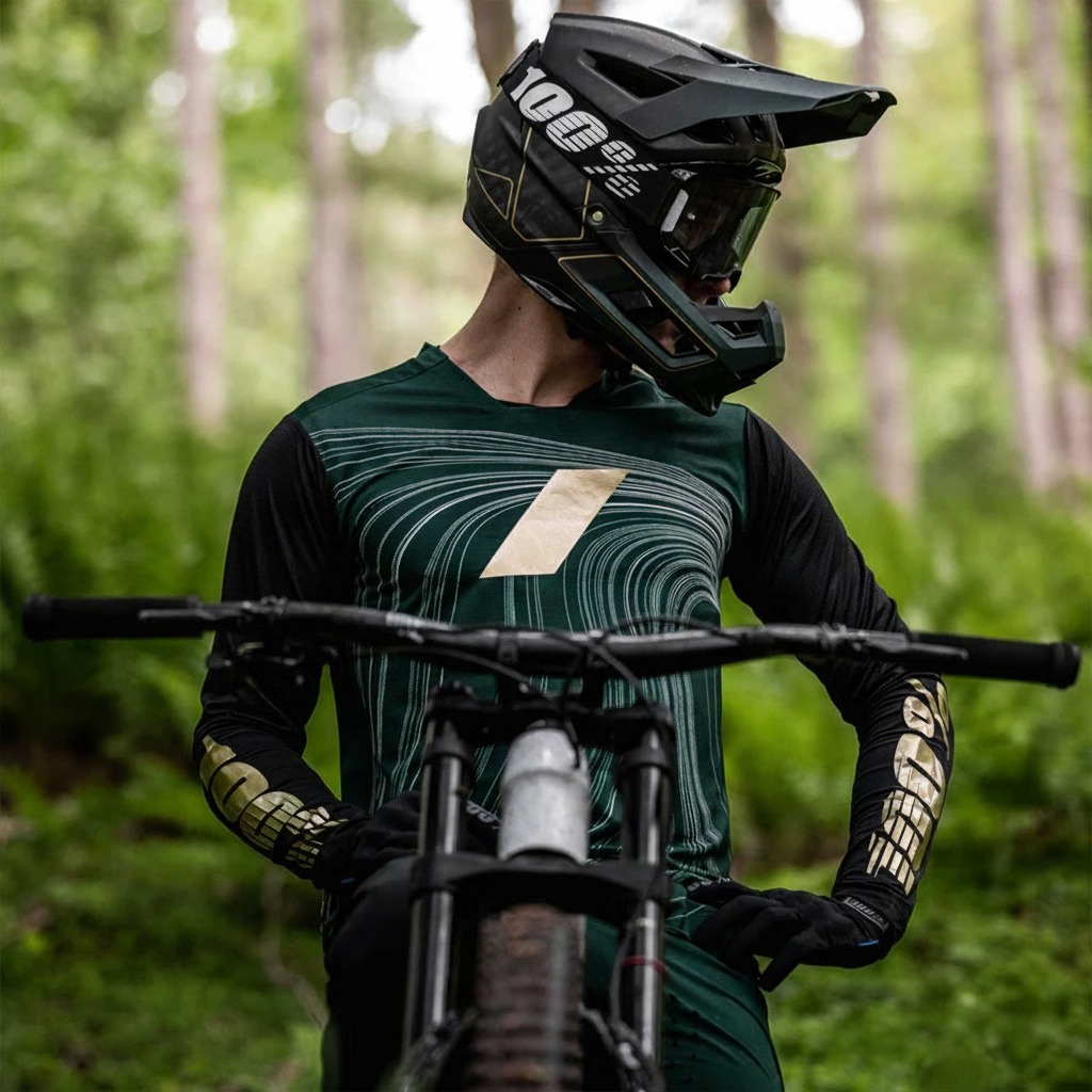 Dres 100% Dugi rukav Rcore X Le Jersey Forest Green - Image 4