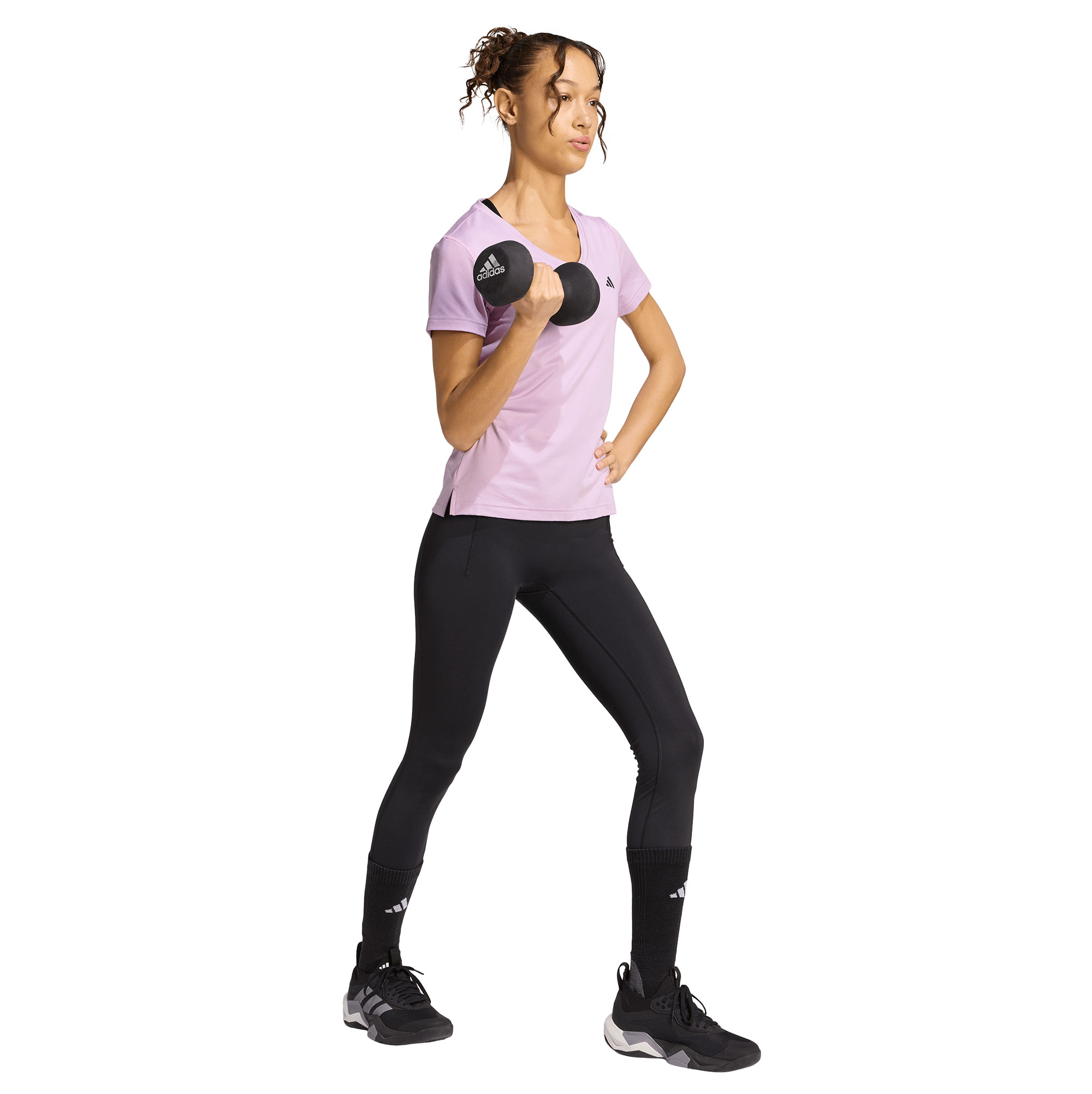 Ženska majica ADIDAS Kratki rukav Workout Min V Neck St Tropic Bloom - Image 3