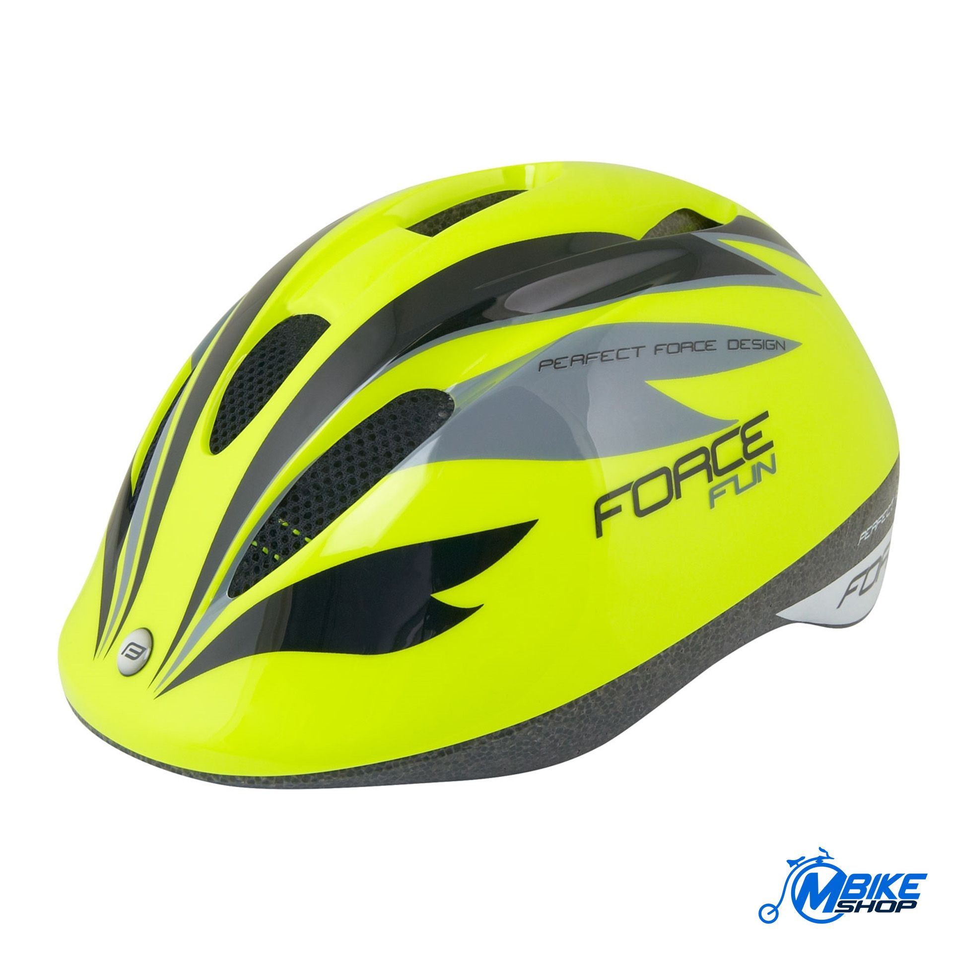 Kaciga FORCE Fun Stripes Fluo/Black/Grey - Image 4