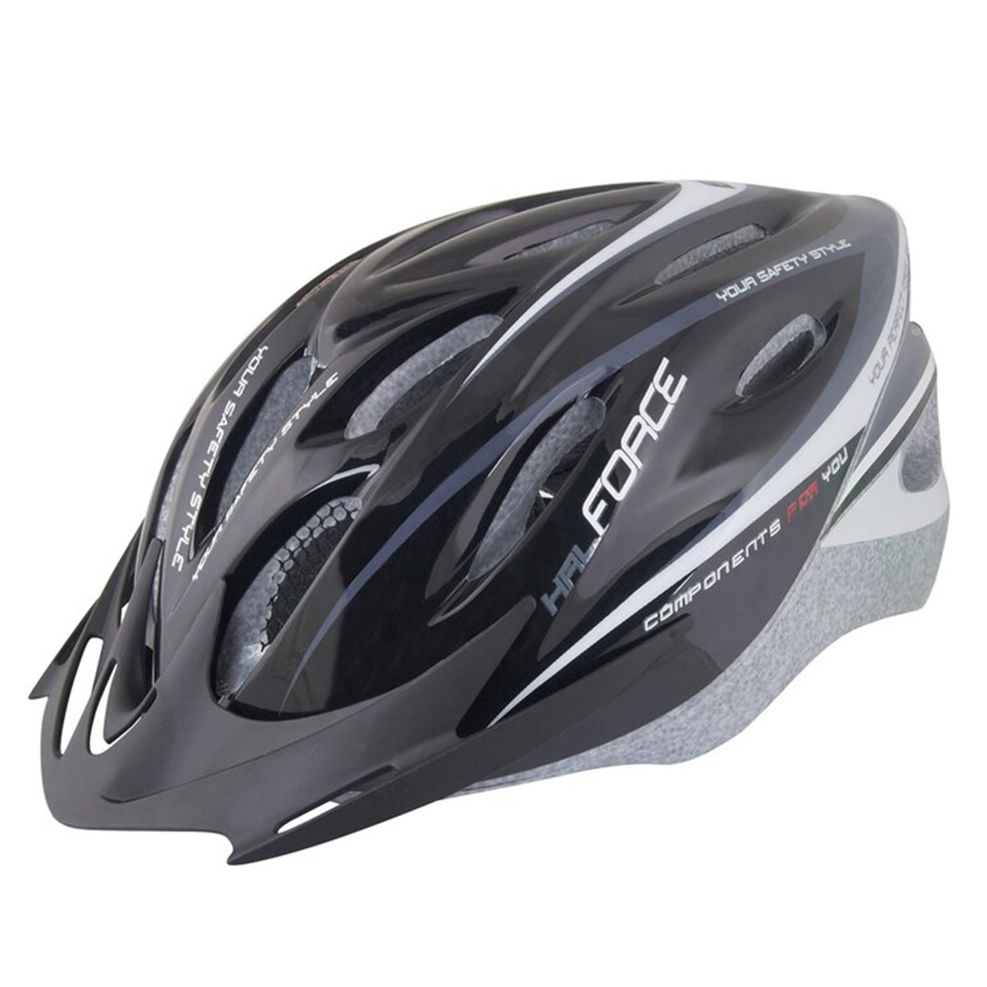 Kaciga FORCE Hal Black/Grey/White - Image 4