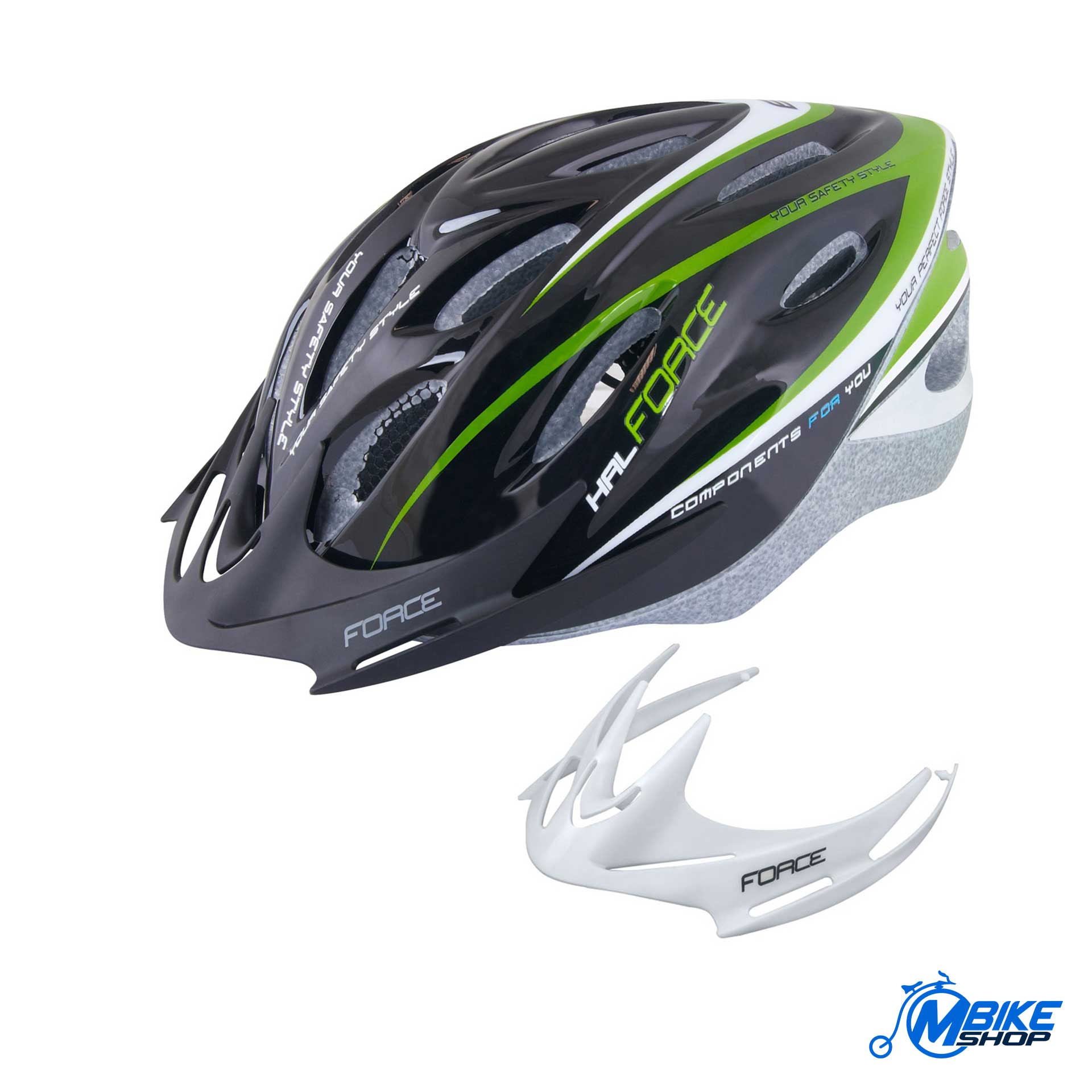 Kaciga FORCE Hal Black/Grey/White - Image 3