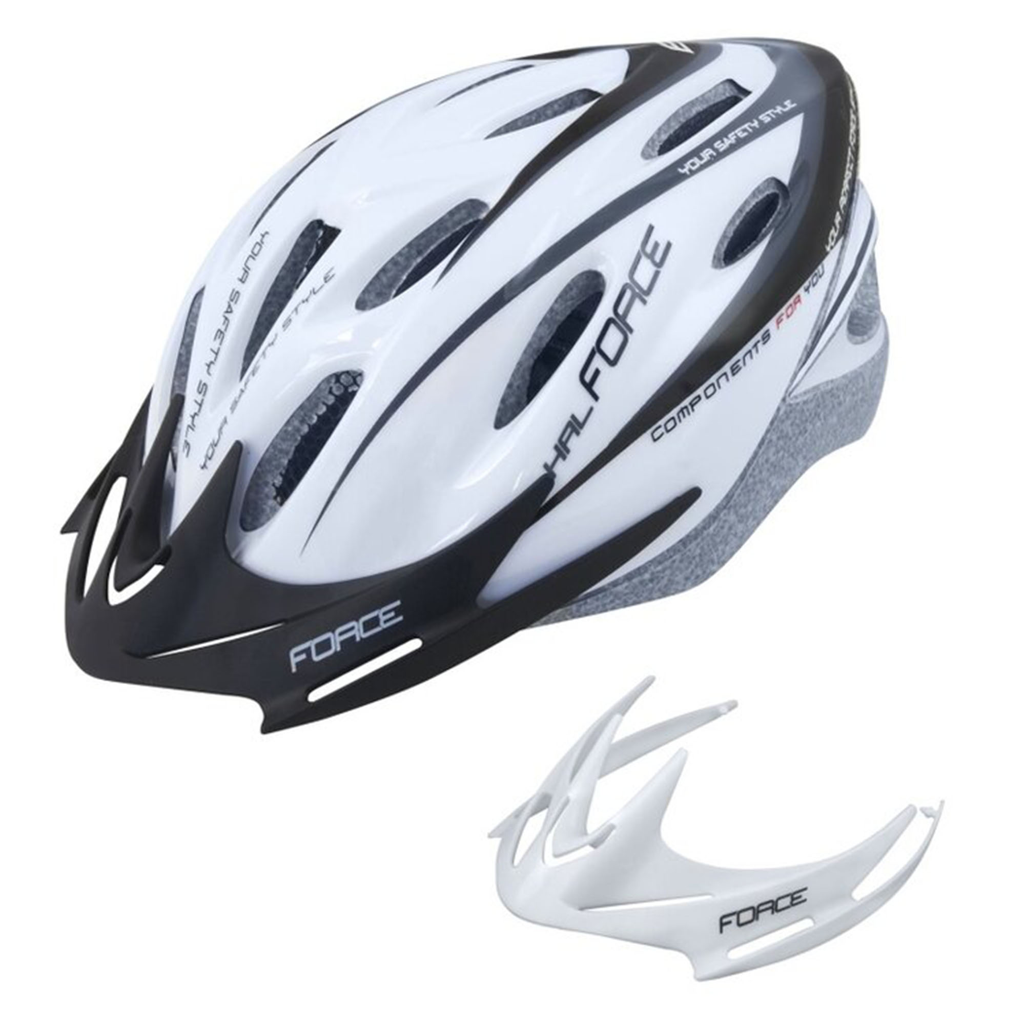 Kaciga FORCE Hal White/Black - Image 2