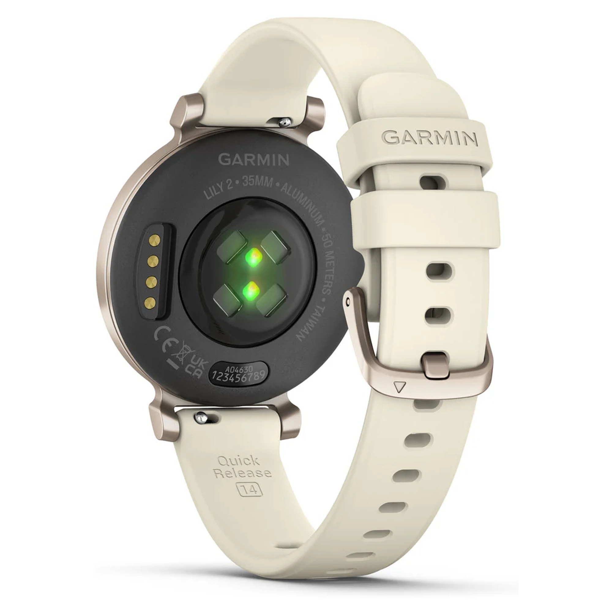 GARMIN Lily 2 Cream Gold silikonski kaiš boje kokosa - Image 6