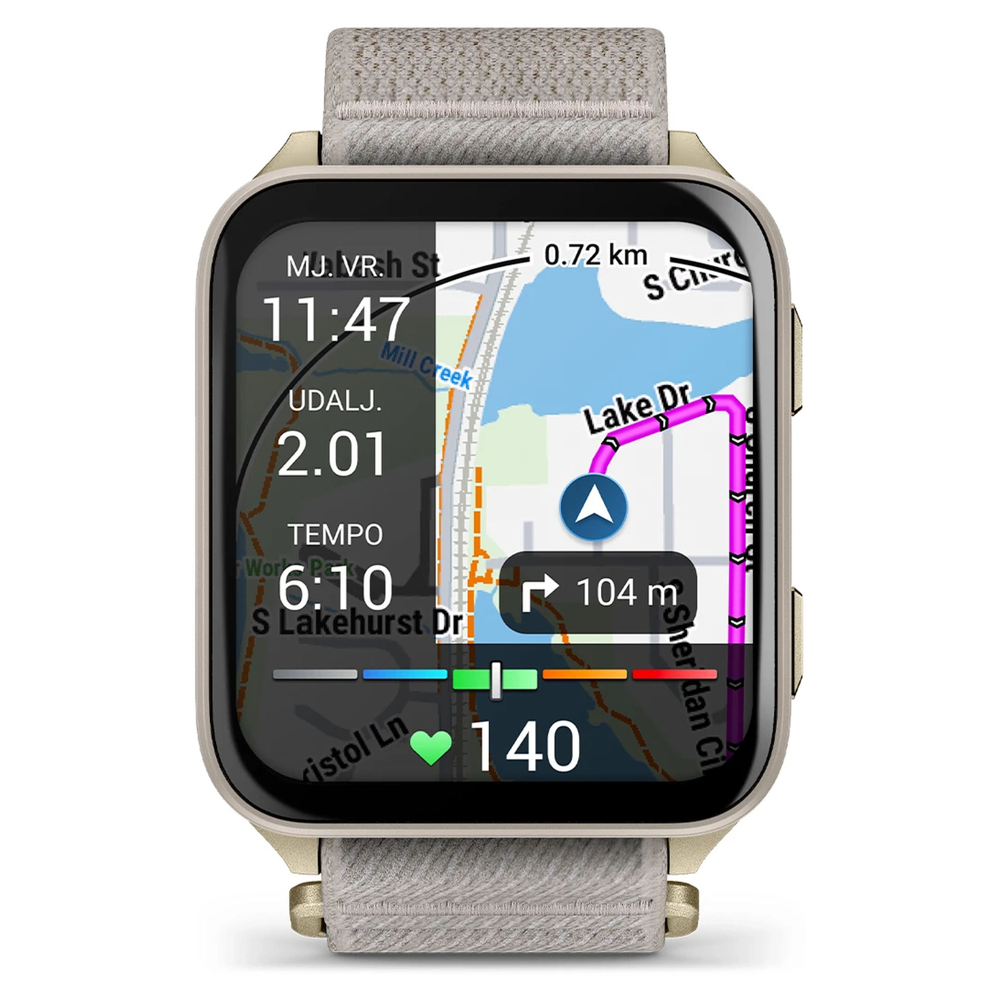 GARMIN Venu X1 Soft Gold titanijsko kućište i svijetlo sivi najlonski kaiš - Image 2