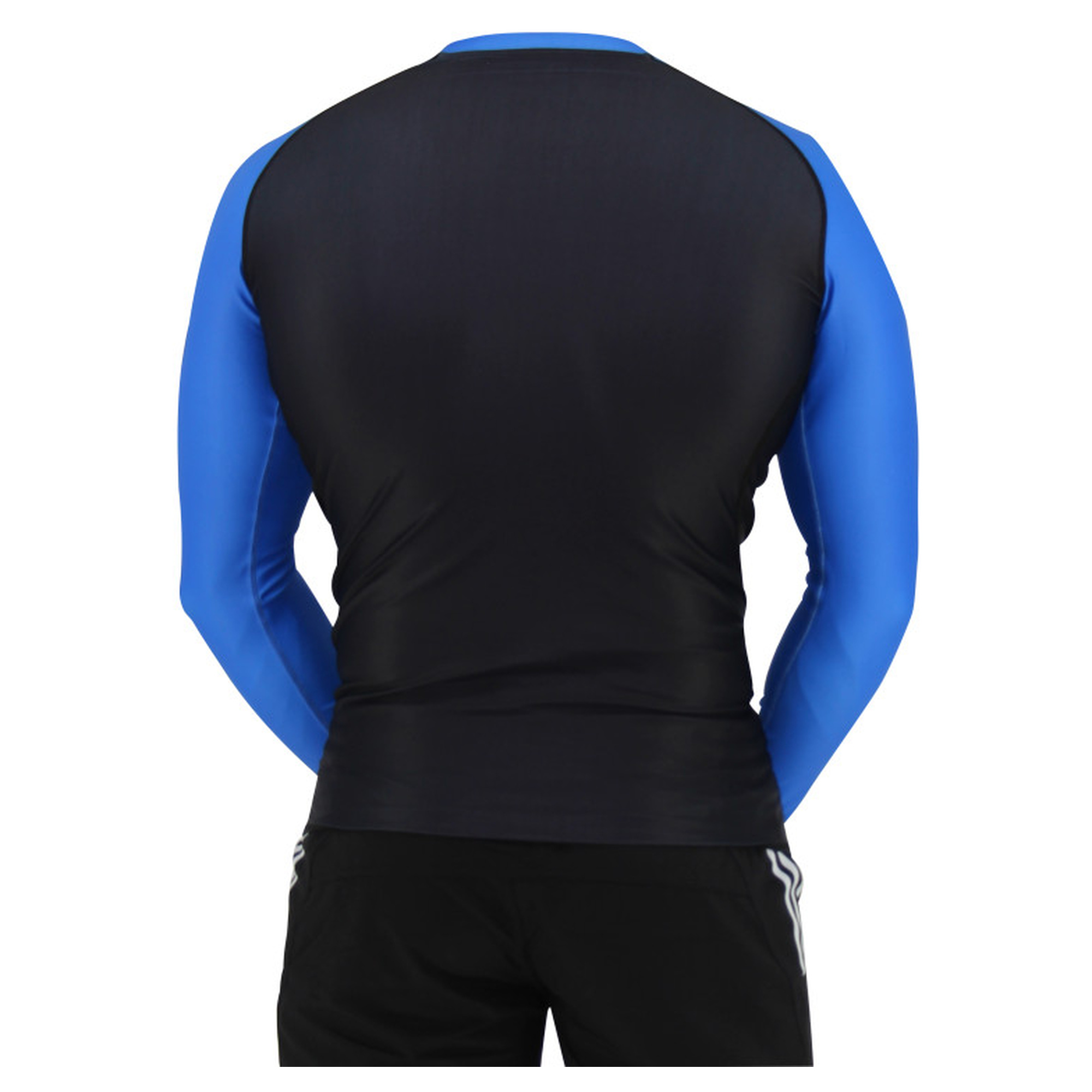 Kompresijska sportska majica za BJJ ADIDAS Rash Guard dugi rukav Black/Blue - Image 2