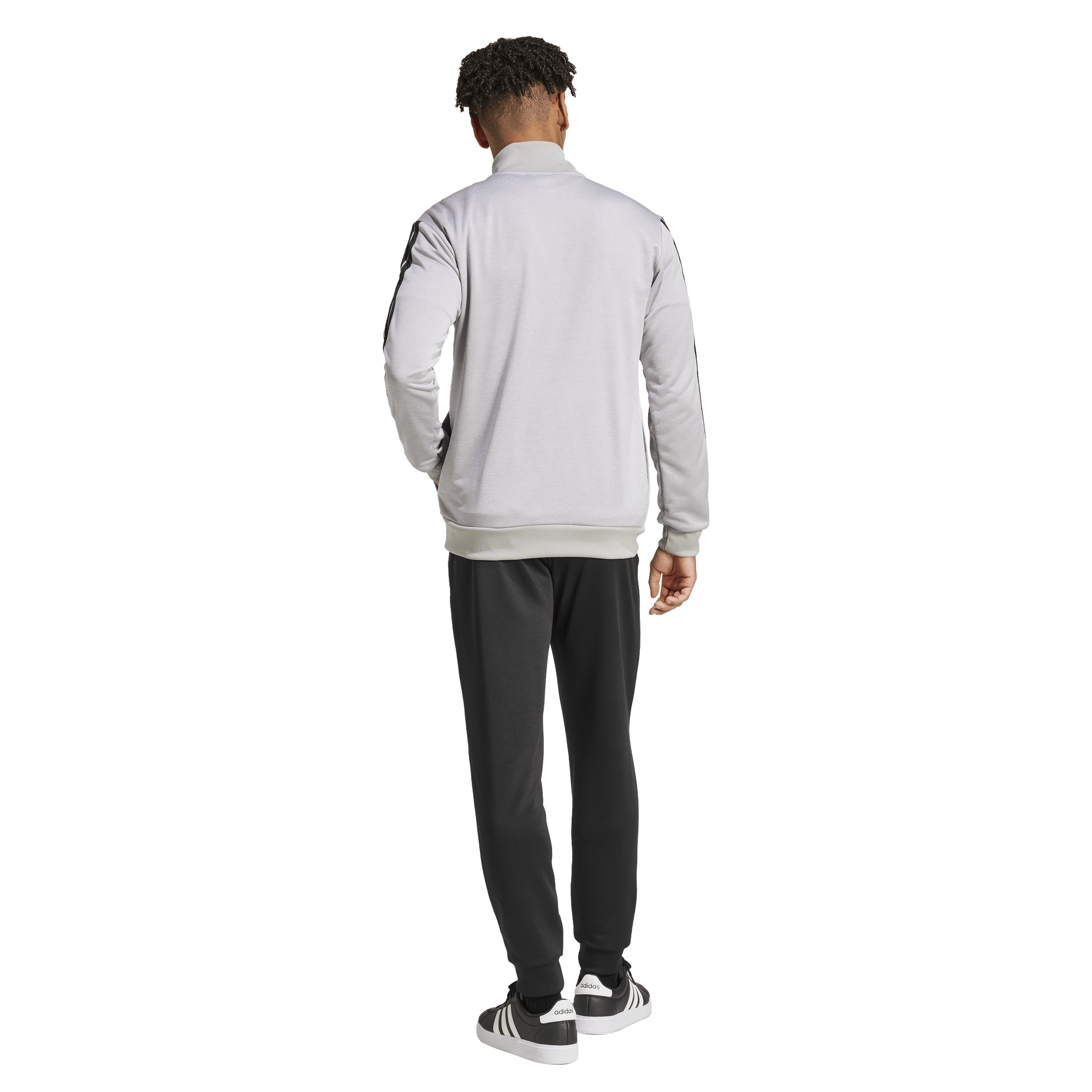 Trenerka set ADIDAS 3-Stripes Black Medium Grey Heather/Mgh Solid Grey - Image 2
