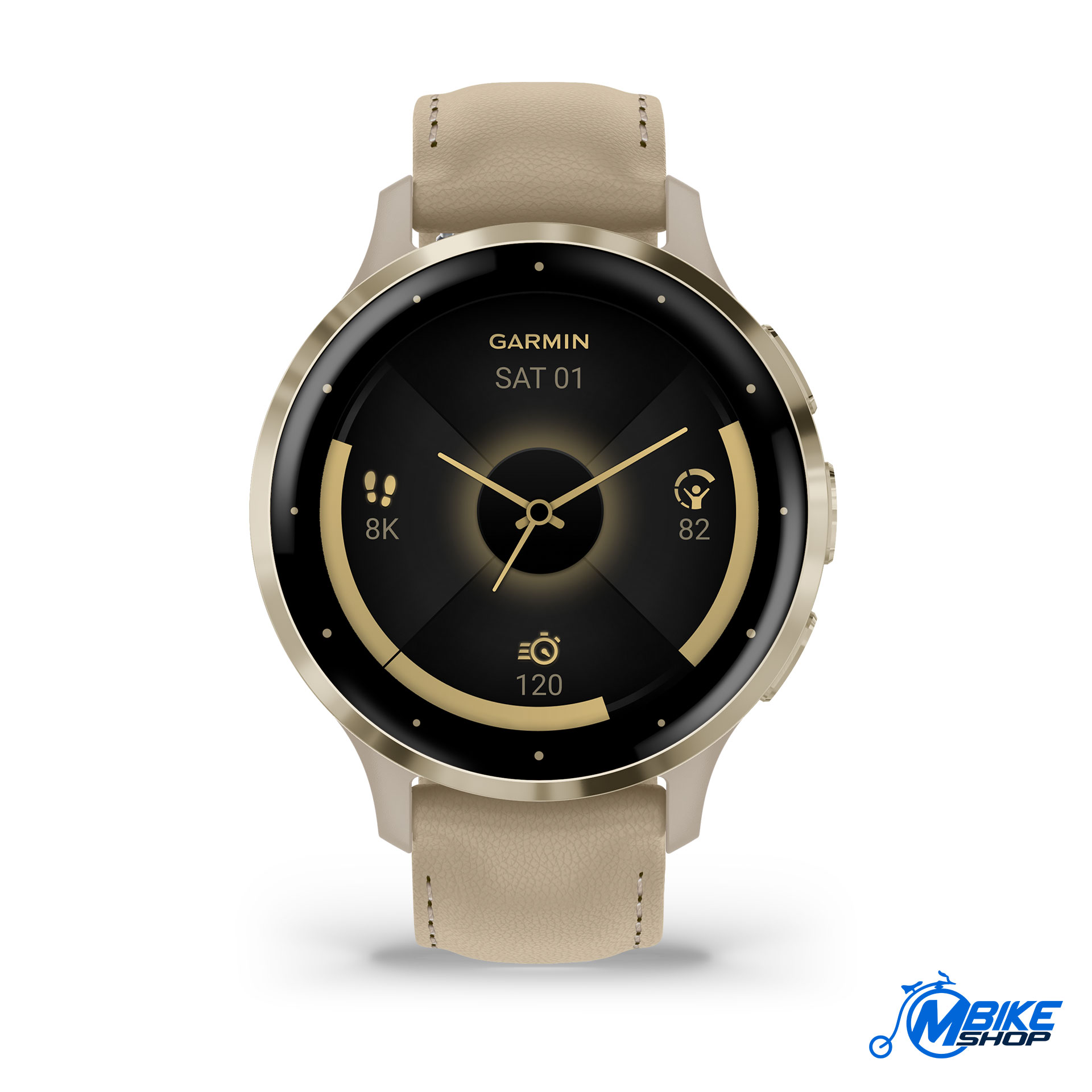 GARMIN Venu 3S French Gray Soft Gold Leather - Image 4